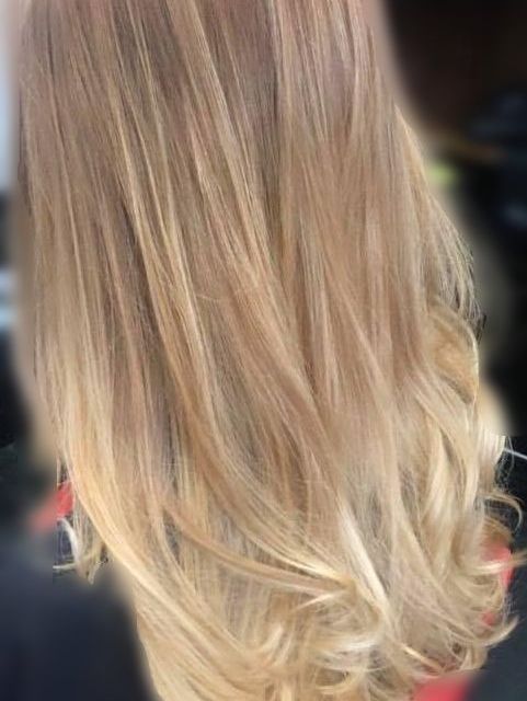 balayage, blonde hair, blow dry, curls